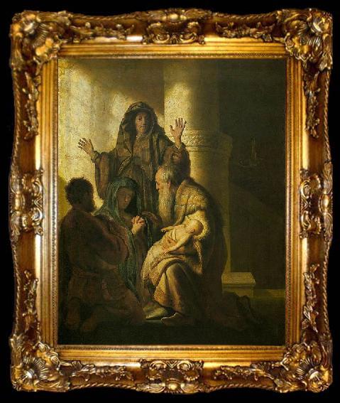 framed  Rembrandt Peale Simeon and Anna Recognize the Lord in Jesus, ta009-2